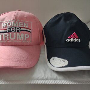 2-Womens Hats Lids - Pink & Black NWT